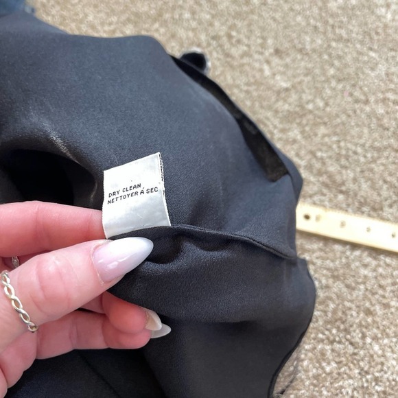 Talbots Sleeveless Black Silver/White Lace Floral Lined Formal Top SZ 4 zip up - Picture 6 of 10